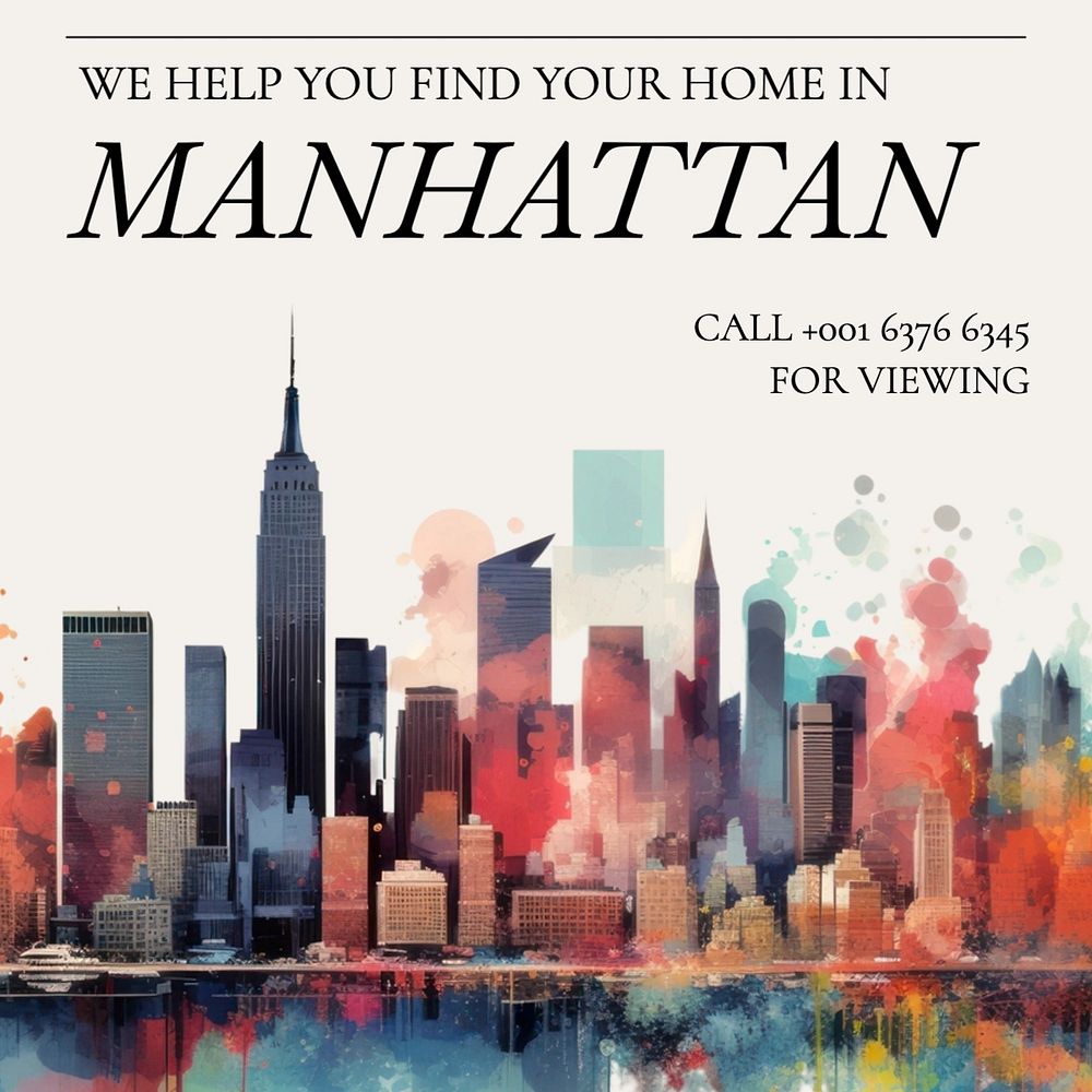 Manhattan homes Facebook post template