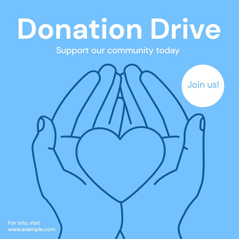 Donation drive Facebook post template