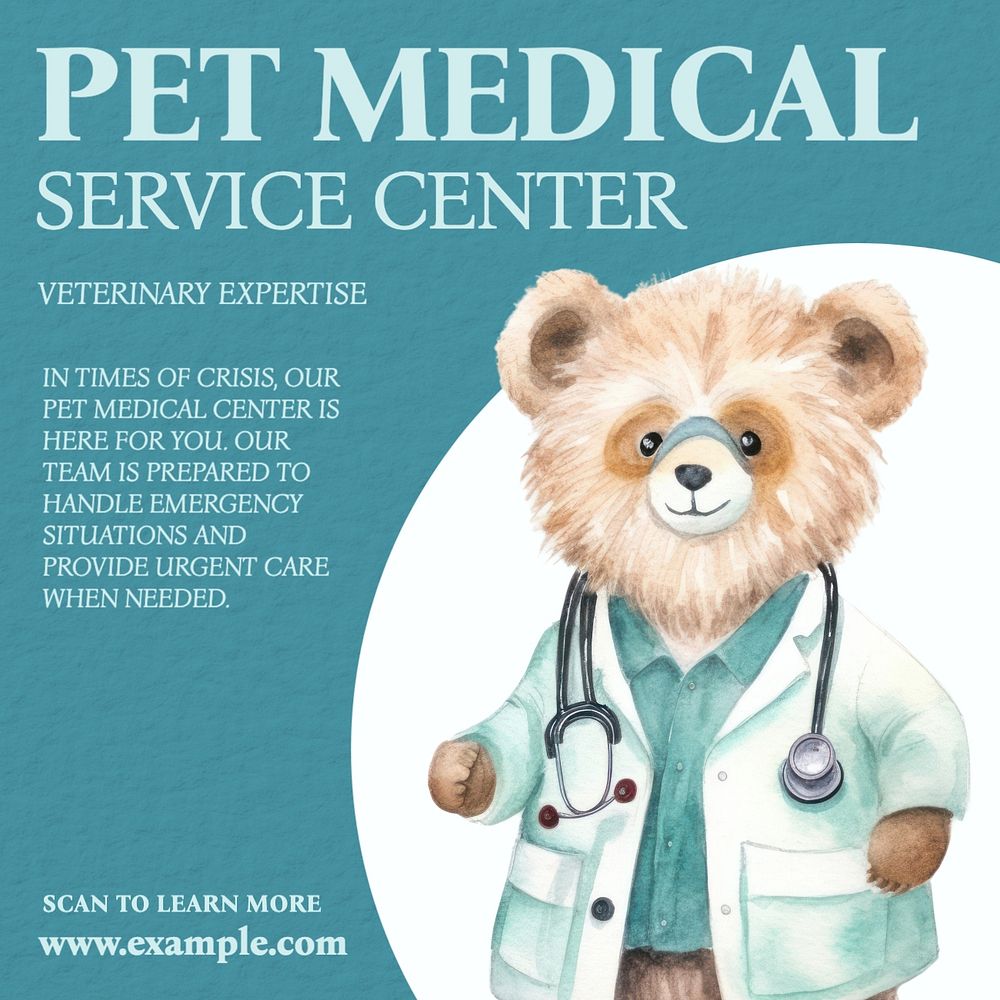 Pet medical service Facebook post template