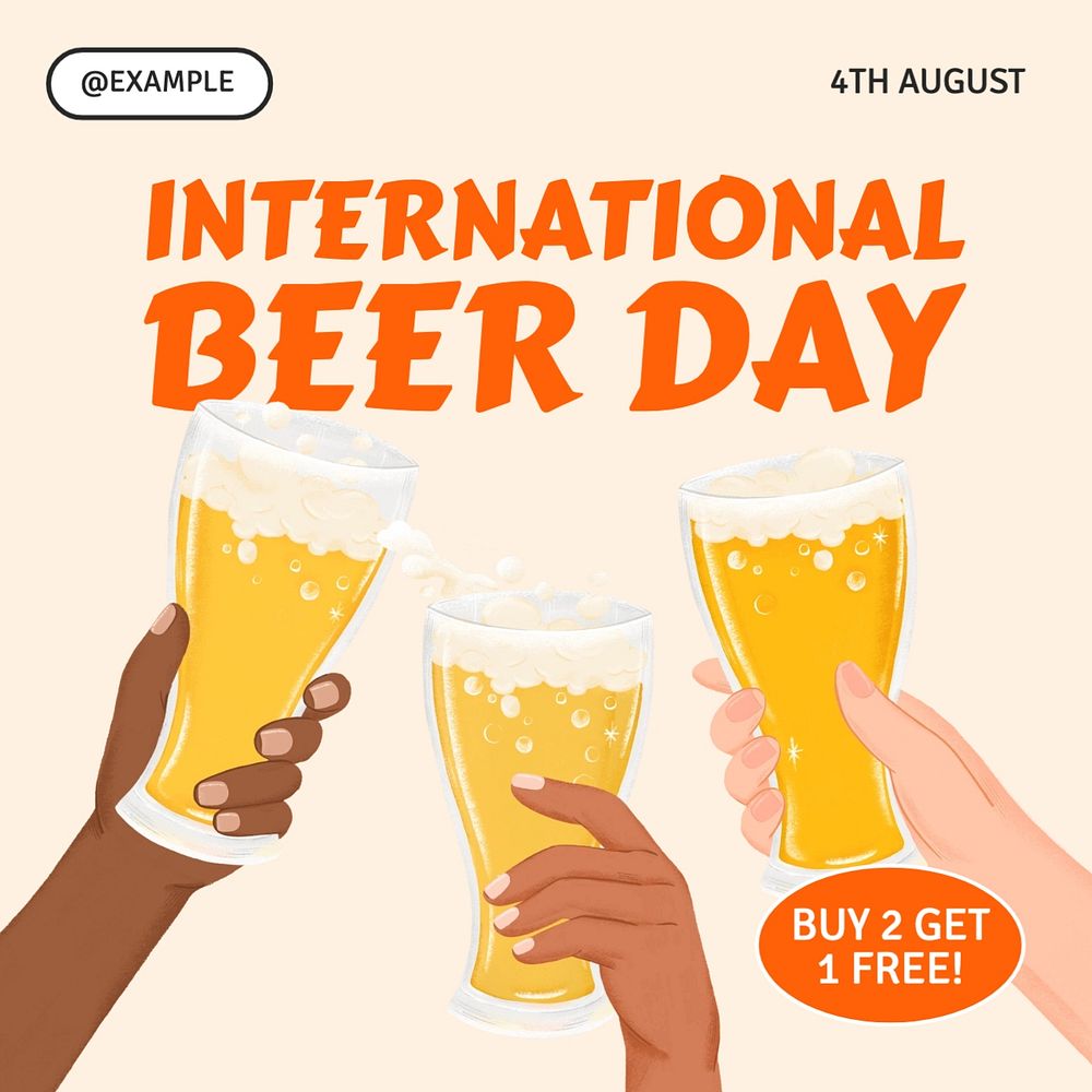 Beer day Facebook post template