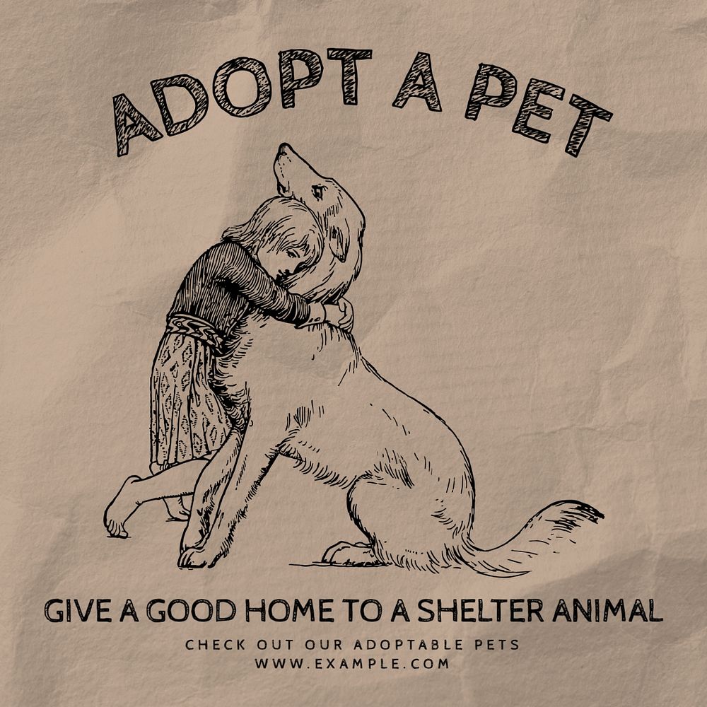 Adopt a pet Facebook post template