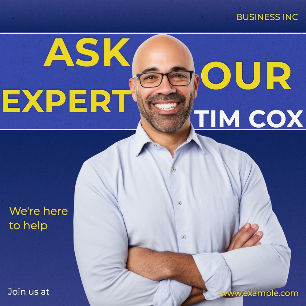 Ask our expert Facebook post template