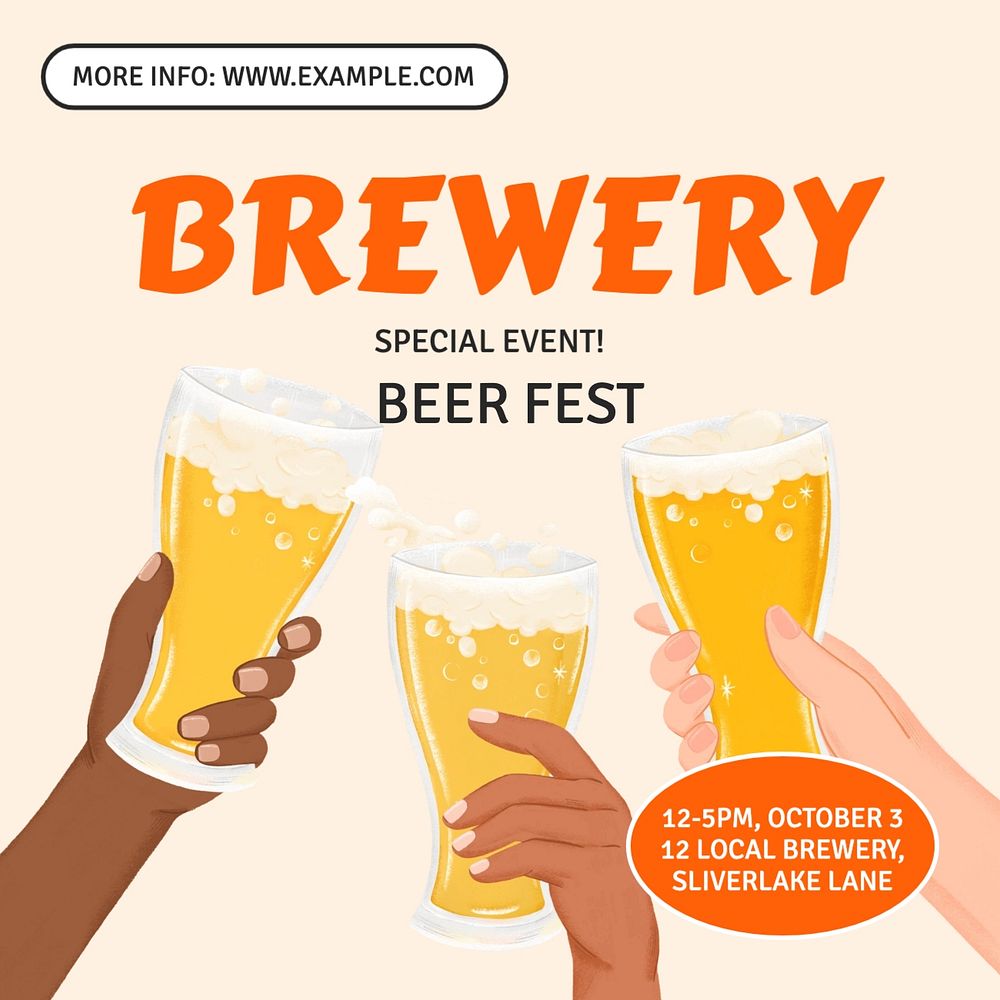 Brewery's beer fest Facebook post template