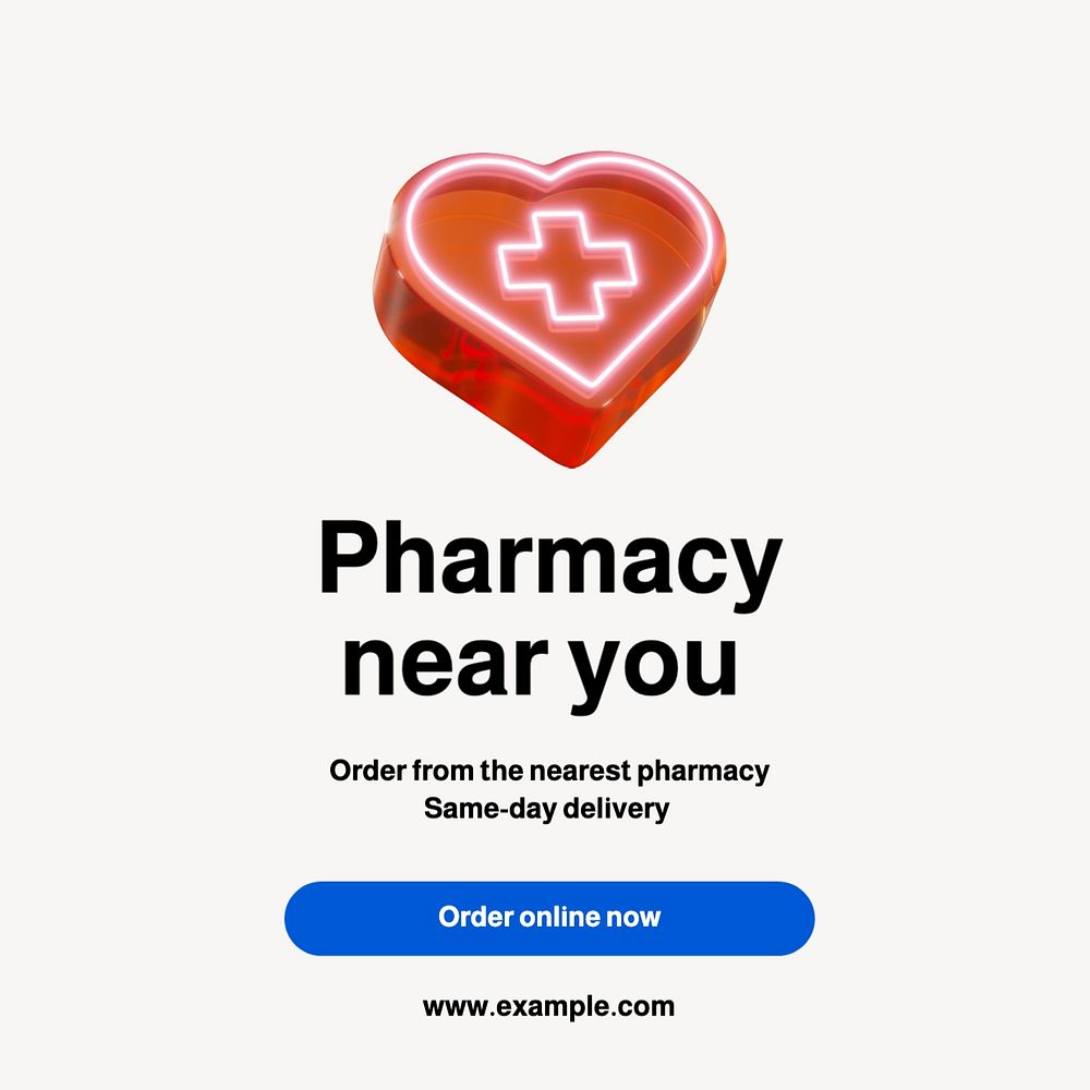 Pharmacy near you Facebook post template