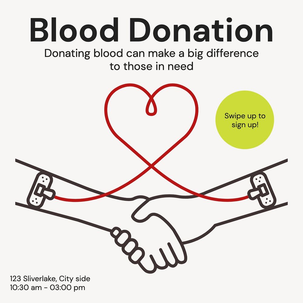 Blood donation Facebook post template