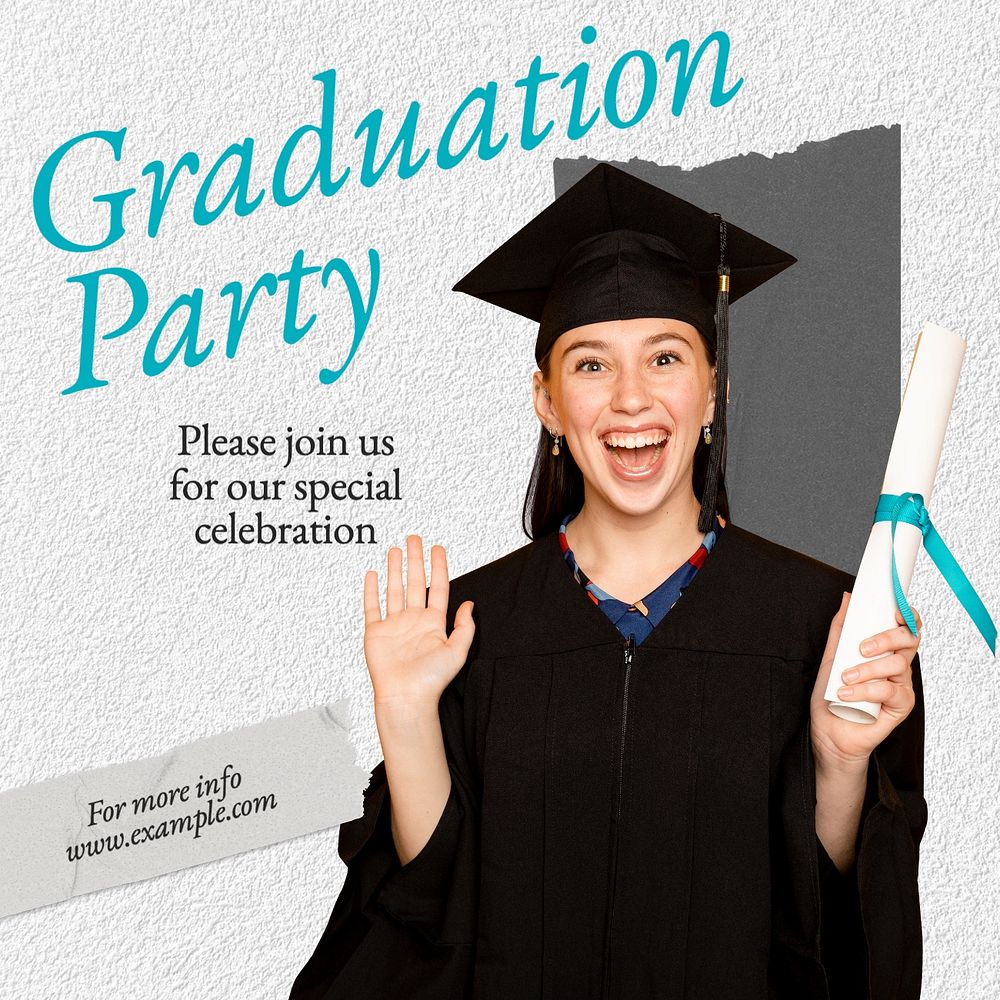 Graduation party Facebook post template