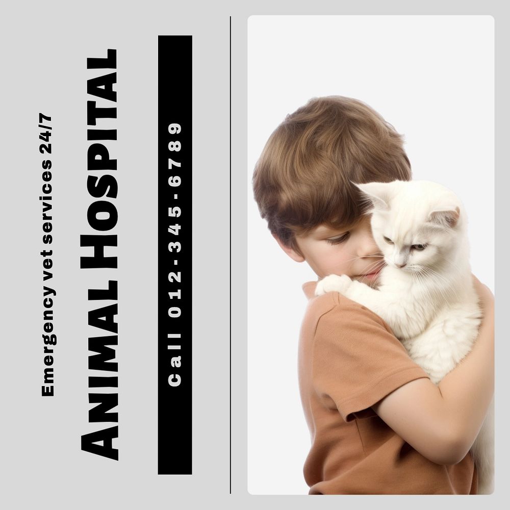 Animal hospital Facebook post template