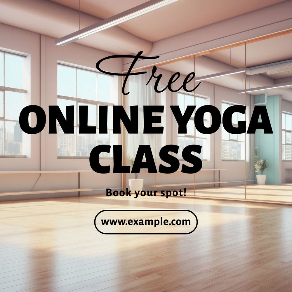 Yoga class Facebook post template