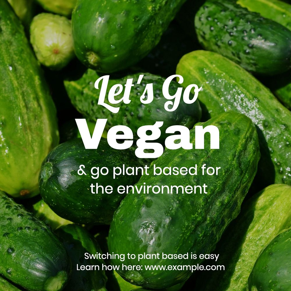 Go vegan Facebook post template