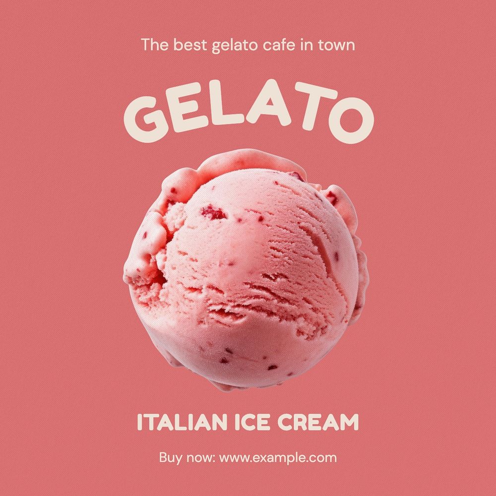 Gelato ice cream Facebook post template