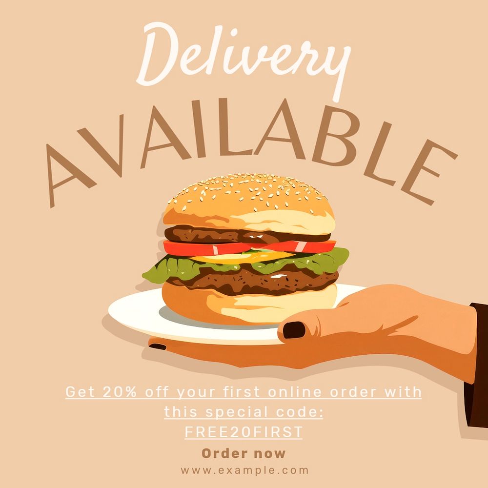 Delivery available Facebook post template