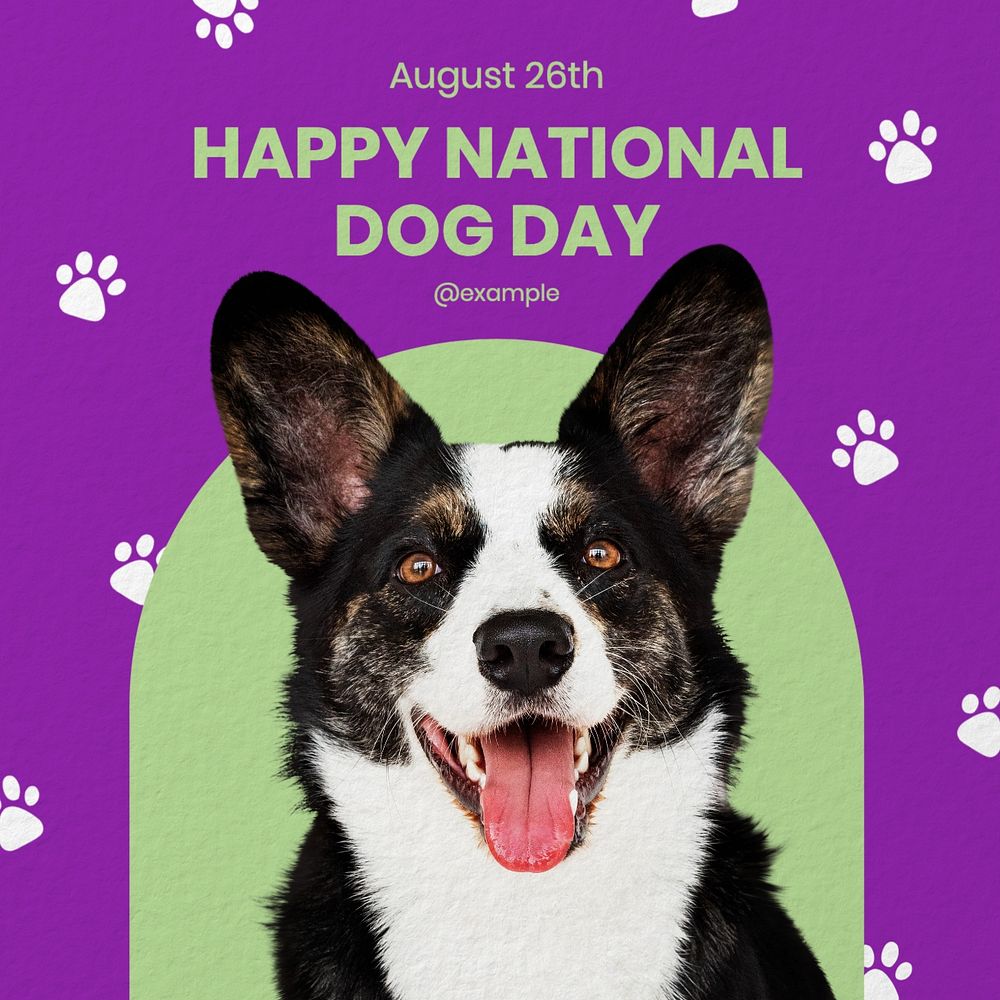 Dog day Facebook post template