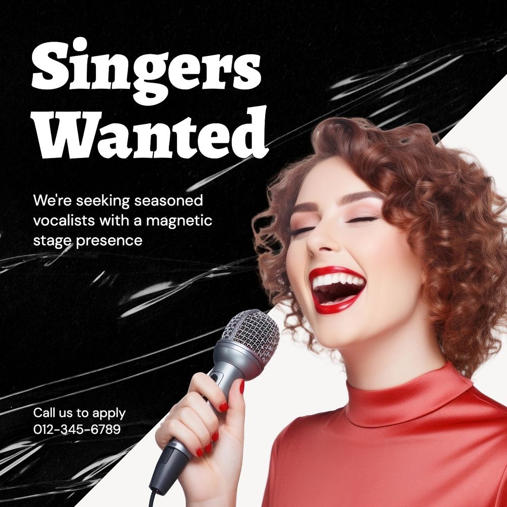 Singers wanted Facebook post template