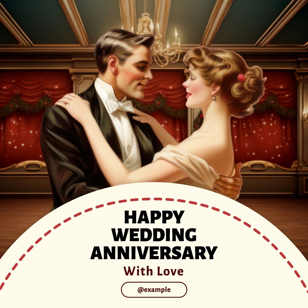 Happy wedding anniversary Facebook post template