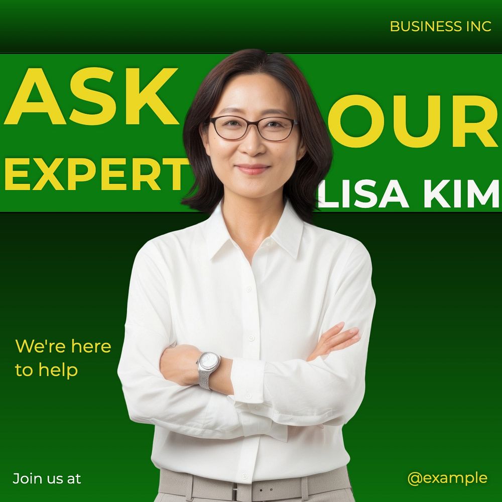 Ask our expert Facebook post template