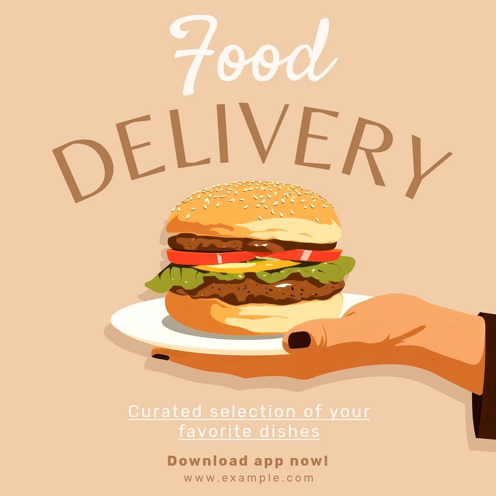 Food Delivery Facebook post template