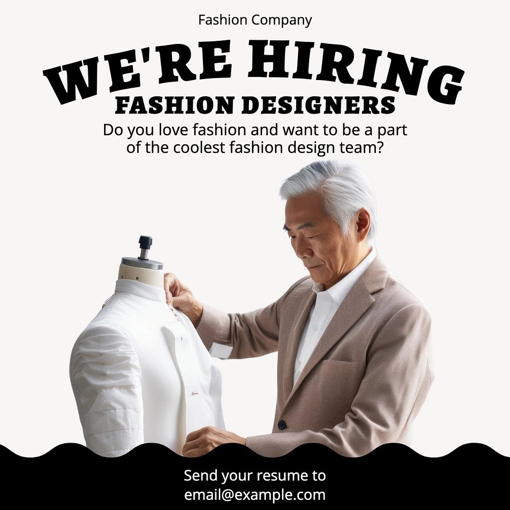 Hiring fashion designers Facebook post template