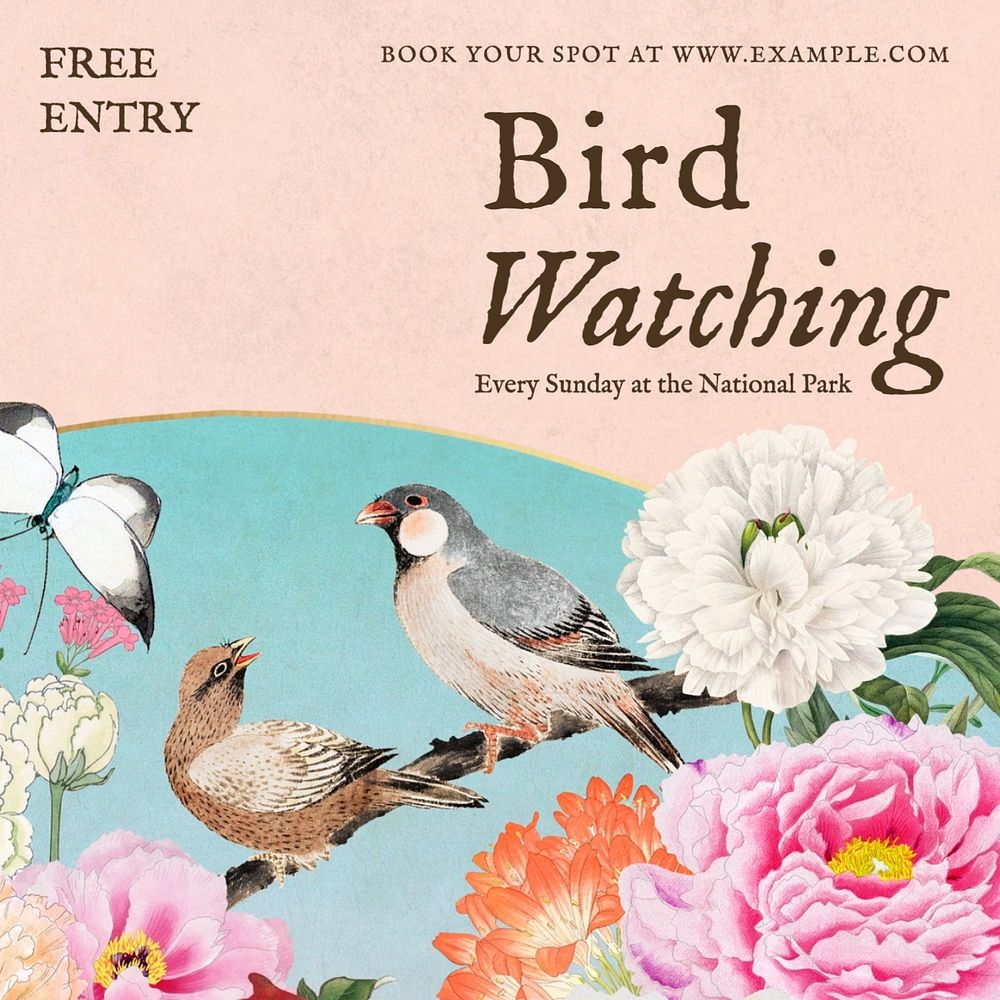 Bird watching Facebook post template