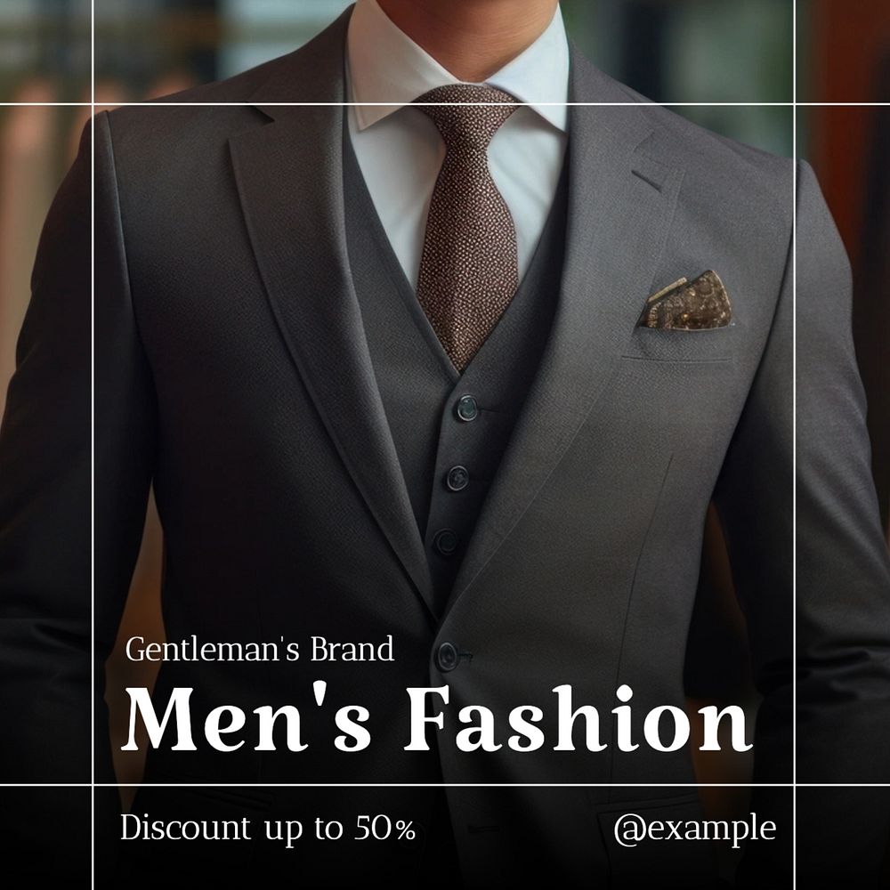 Men's fashion sale Facebook post template