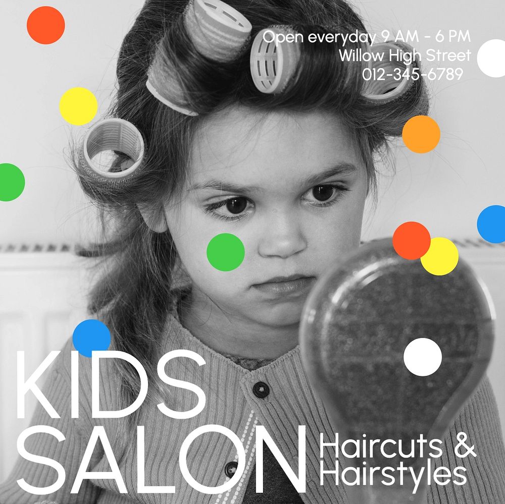 Kids salon Facebook post template