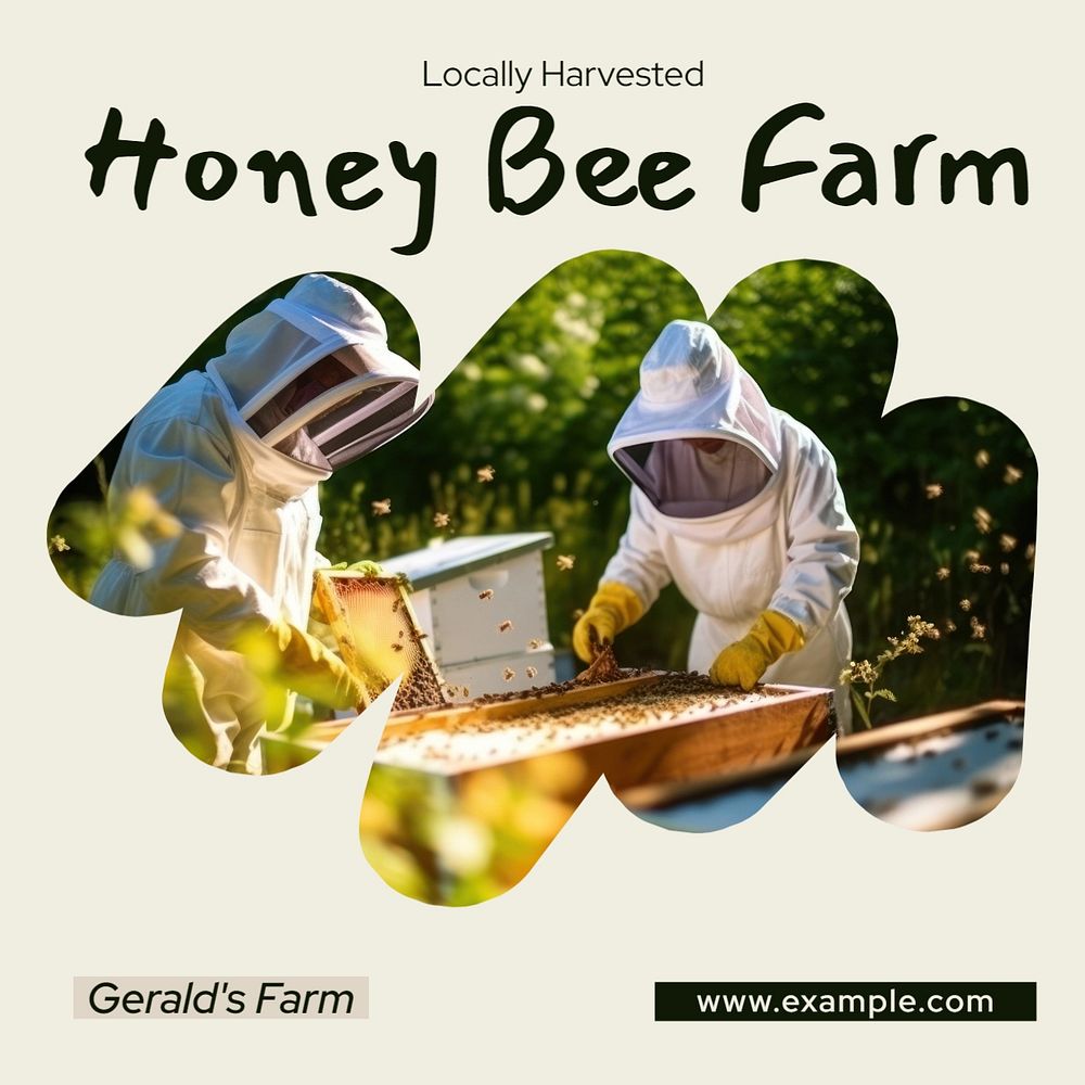 Honey bee farm Facebook post template