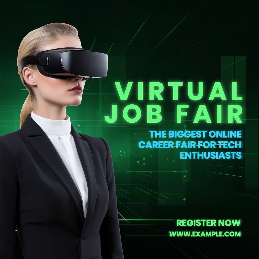 Virtual job fair Facebook post template