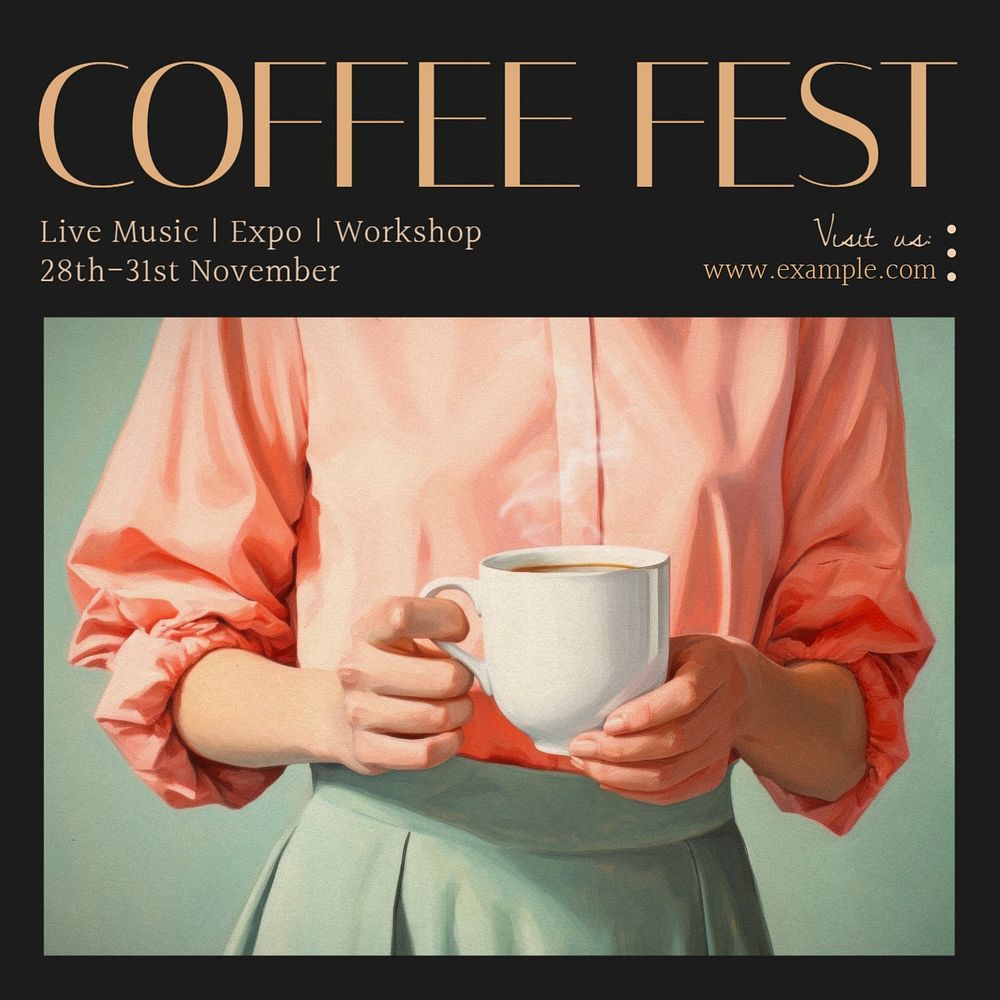 Coffee fest Facebook post template