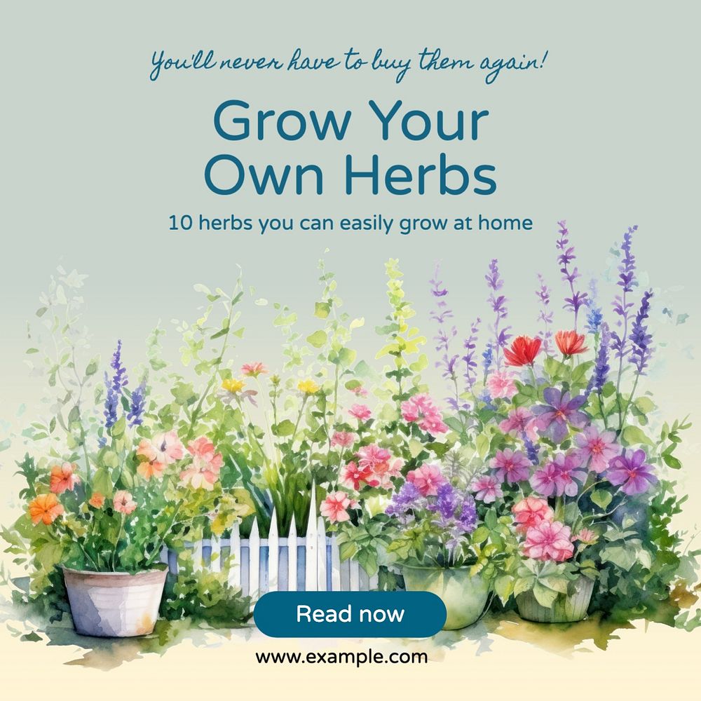 Herbs Facebook post template