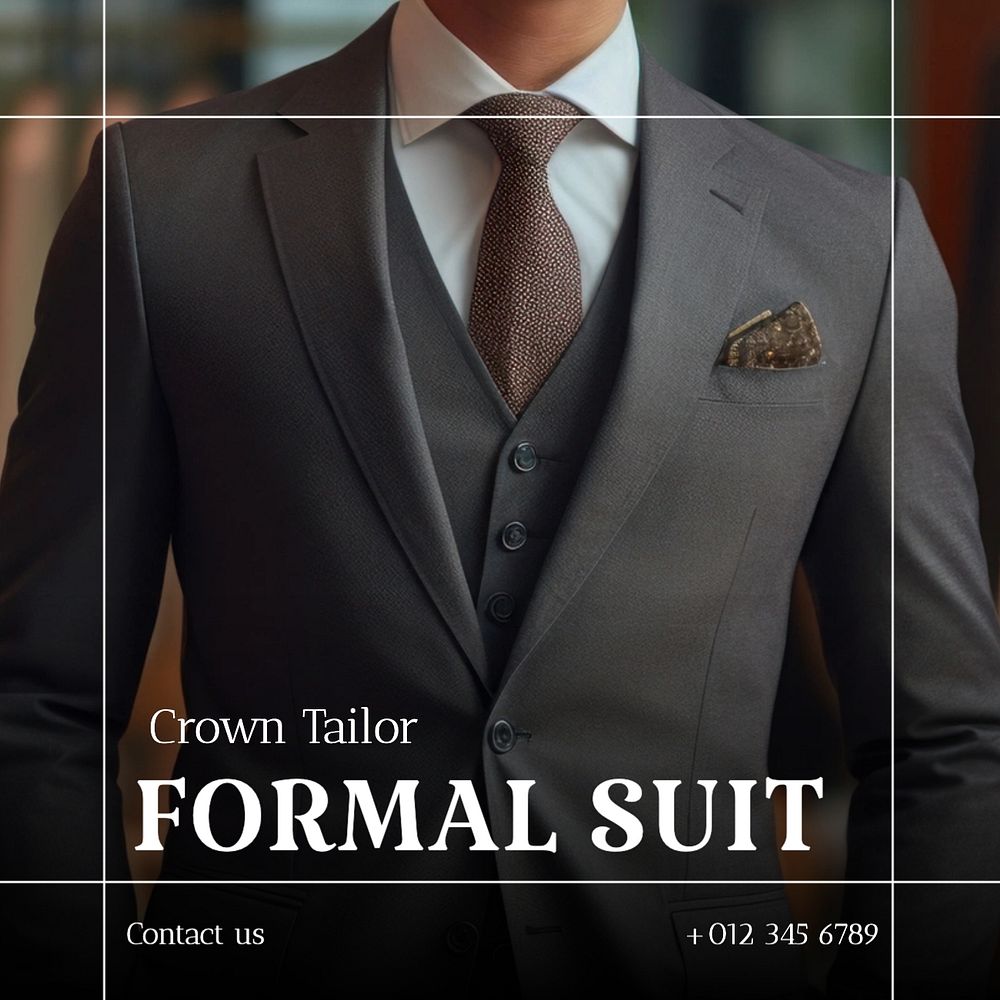 Formal suit Facebook post template