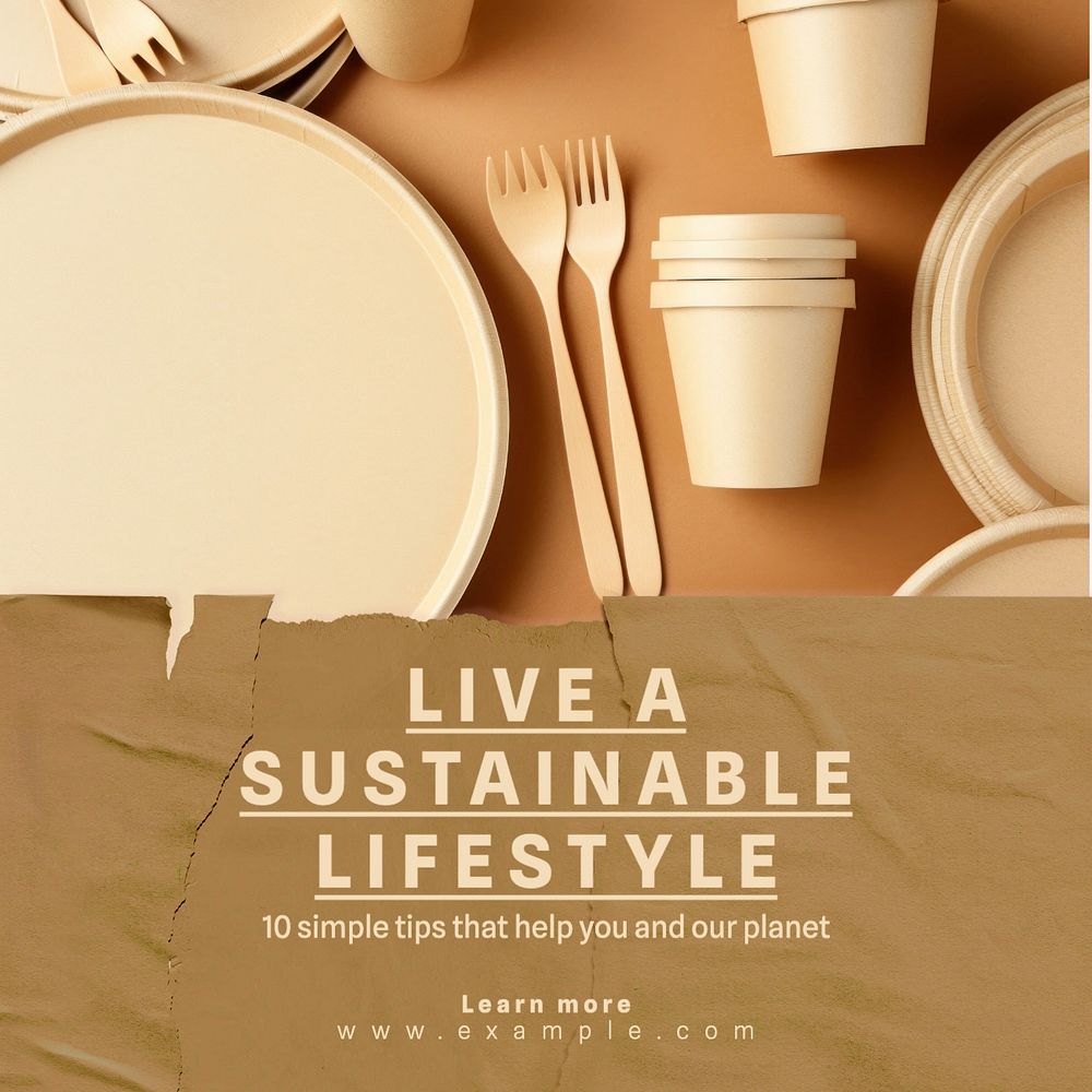 Sustainable lifestyle Facebook post template