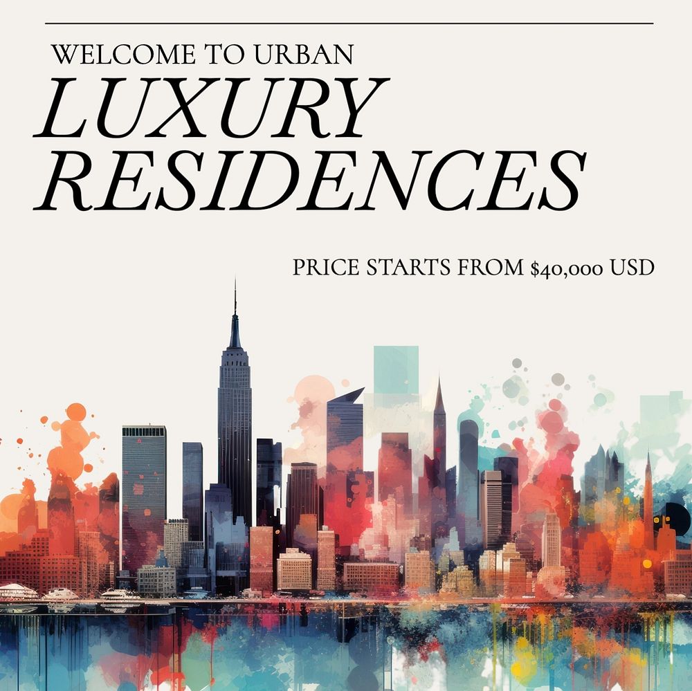 Luxury residences Facebook post template