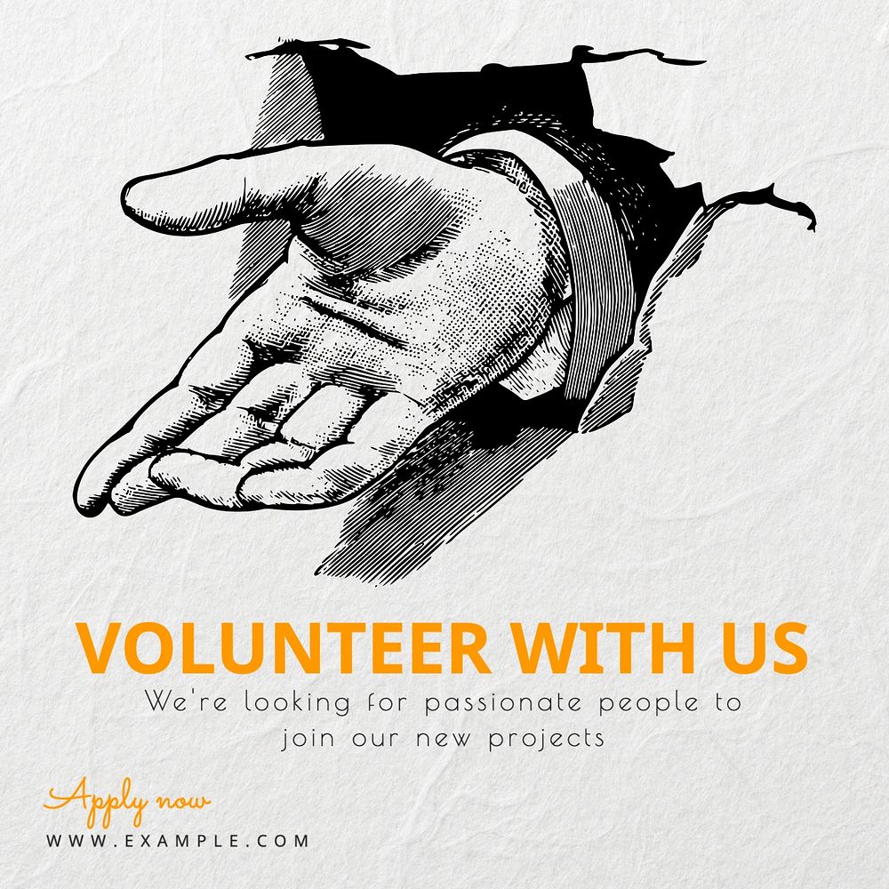 Volunteer with us Facebook post template