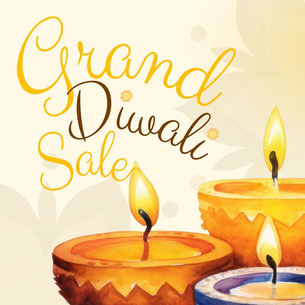 Grand diwali sale Instagram post template