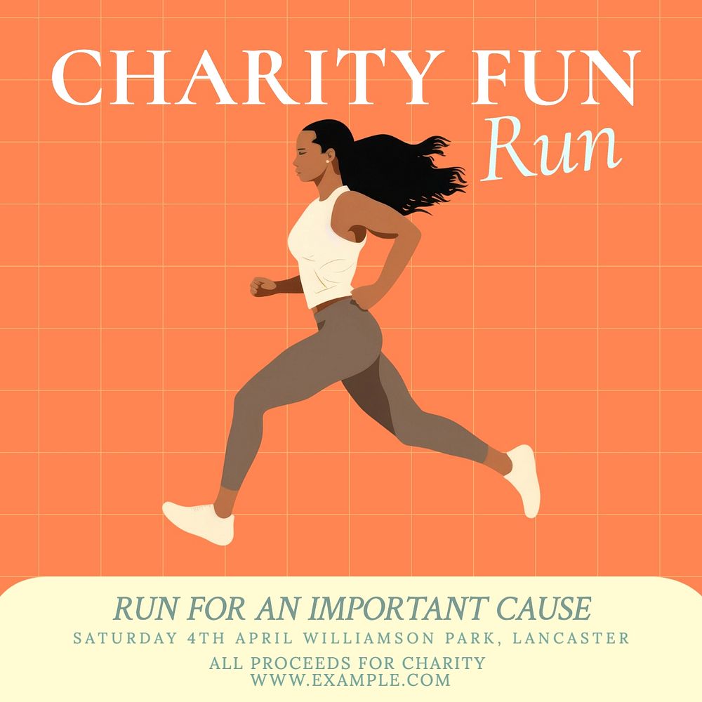 Charity run Facebook post template