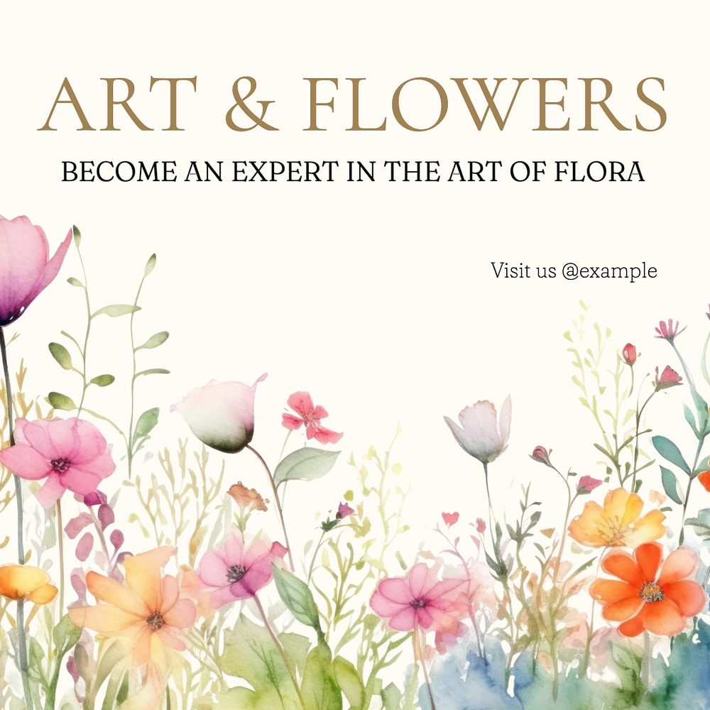 Art & flower Facebook post template