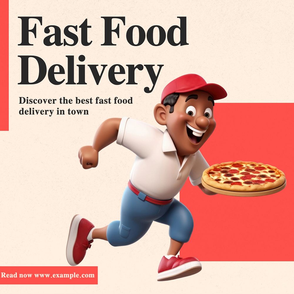 Fast food delivery Facebook post template