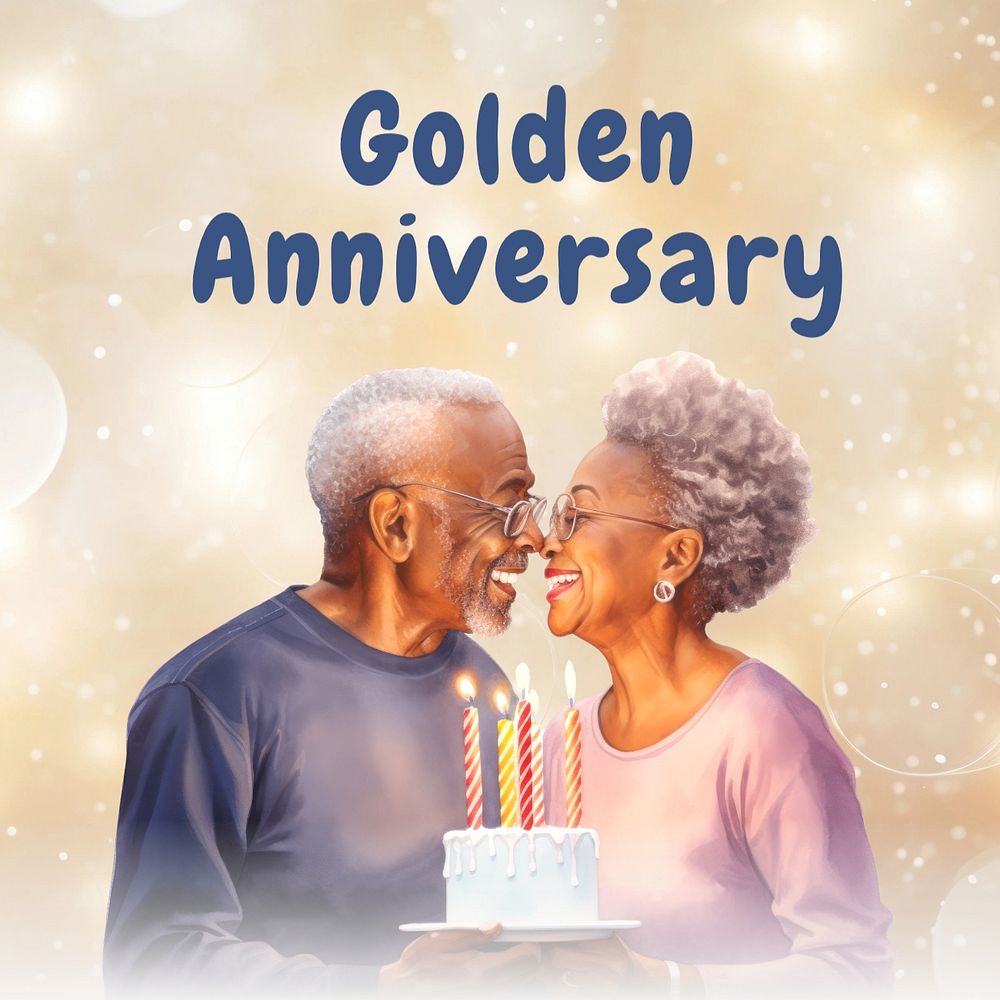 Golden anniversary Facebook post template