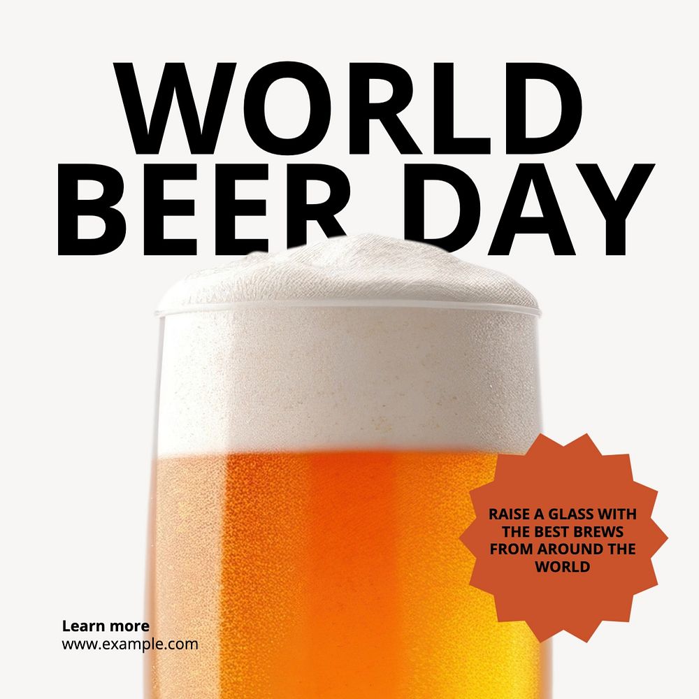 World beer day Facebook post template