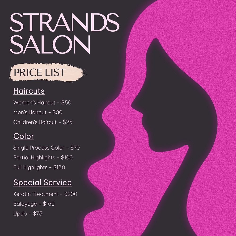 hair salon Facebook post template