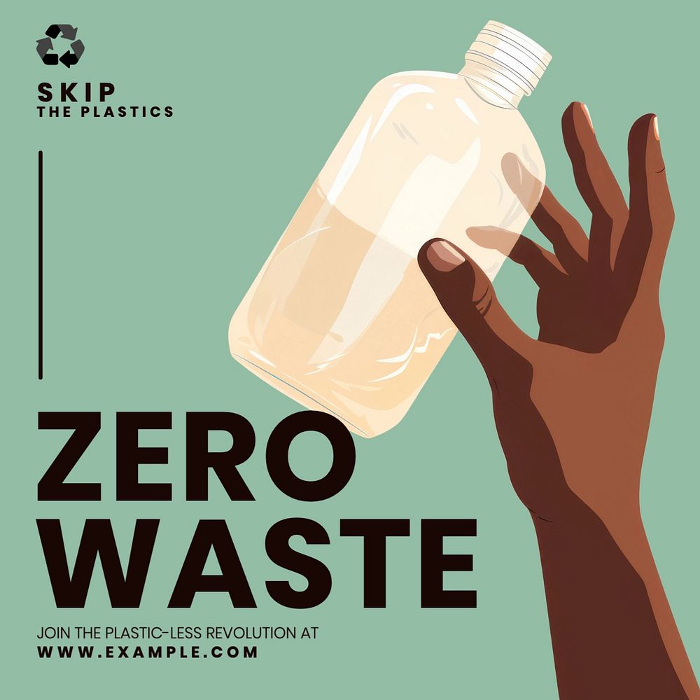 Zero waste living Facebook post template