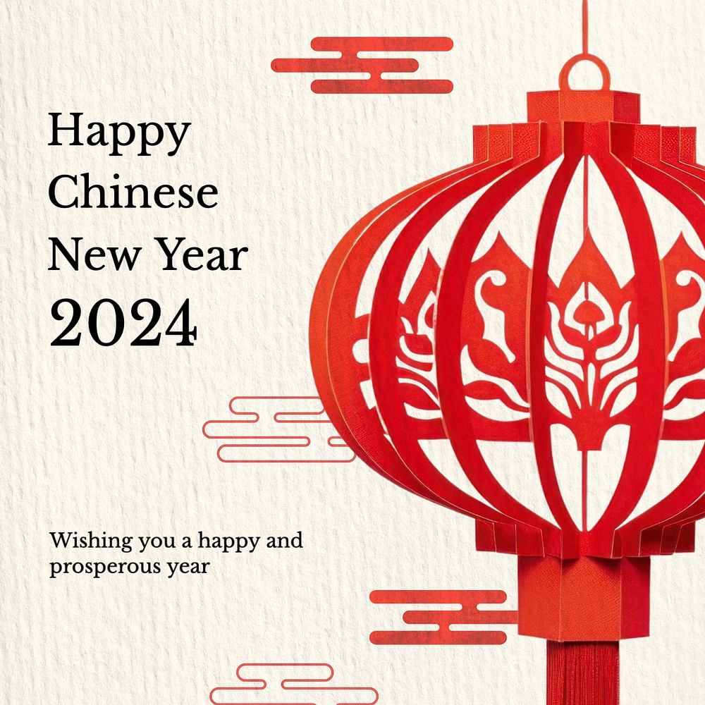 Chinese new year Facebook post template