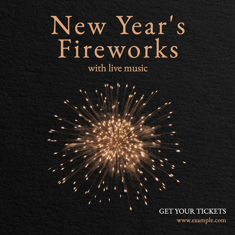 New Year's fireworks Instagram post template