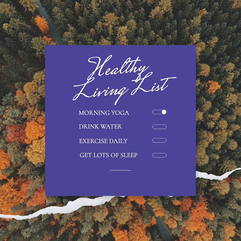 Healthy living list Instagram post template