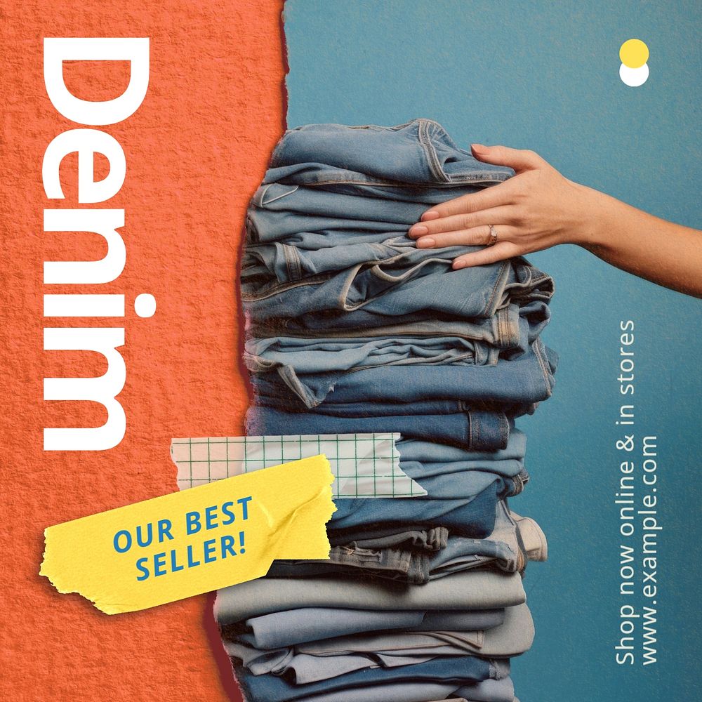 Denim & jeans Facebook post template