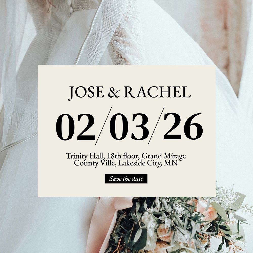 Wedding invite Instagram post template