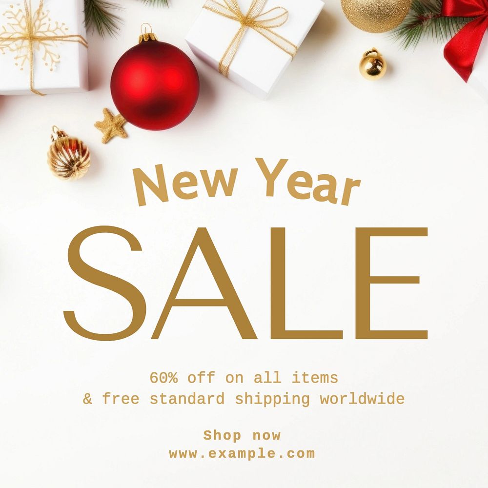 New Year sale Instagram post template