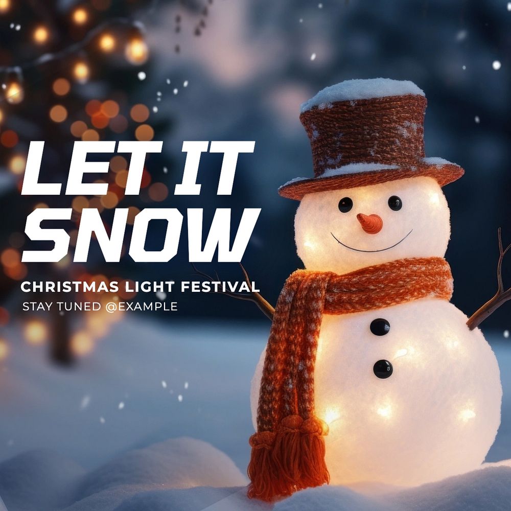 Let is snow Instagram post template