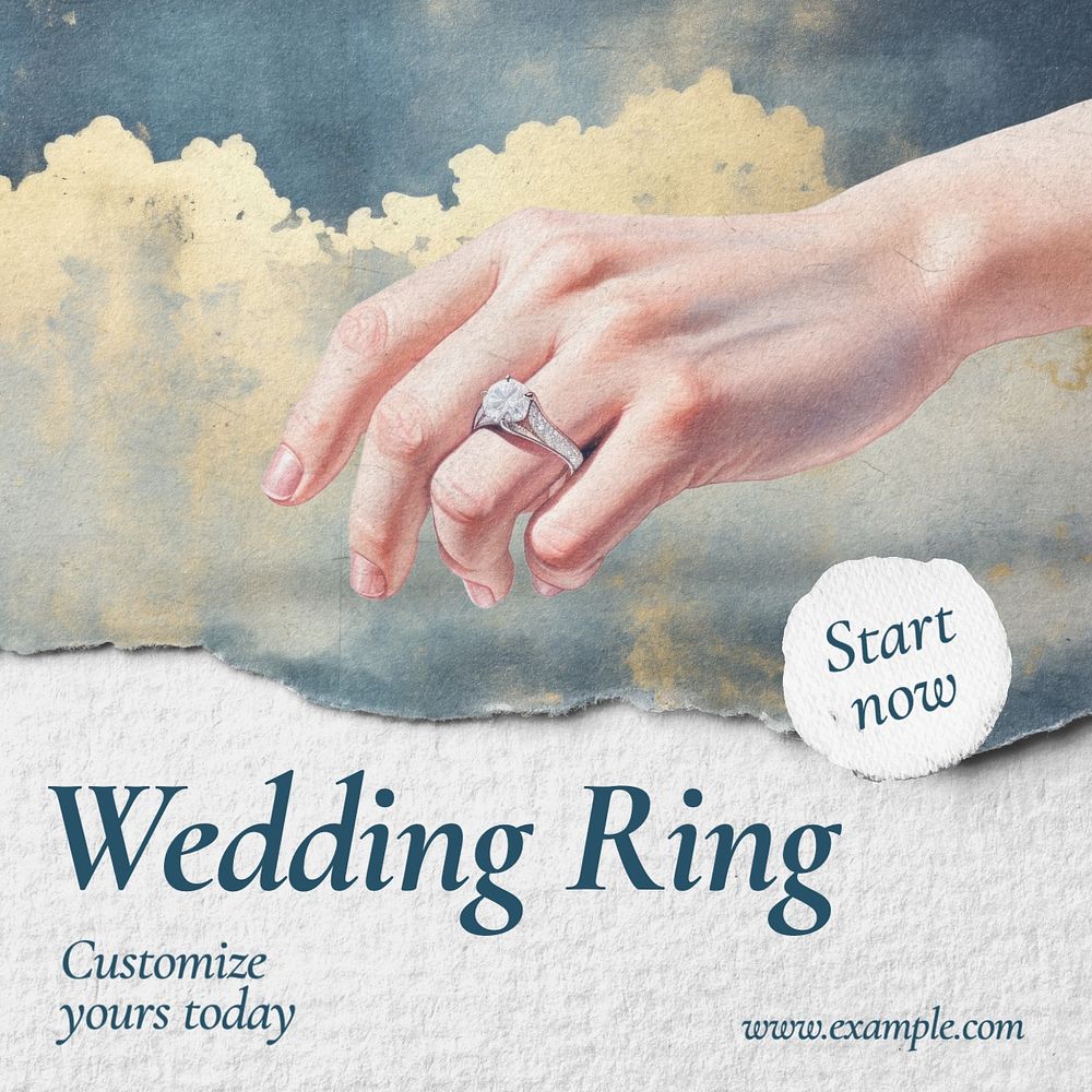 Wedding ring Instagram post template