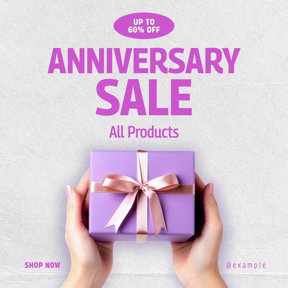 Anniversary sale Instagram post template