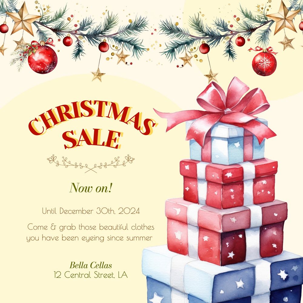 Christmas sale Facebook post template